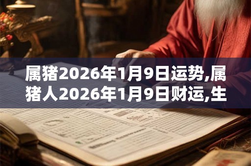 属猪2026年1月9日运势,属猪人2026年1月9日财运,生肖猪2026年1月9日运势