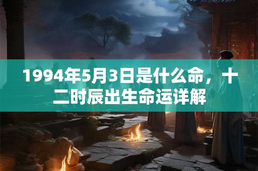 1994年5月3日是什么命，十二时辰出生命运详解