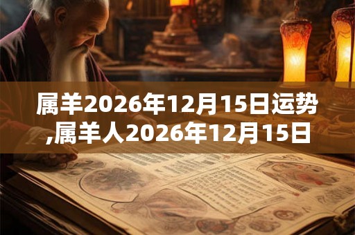 属羊2026年12月15日运势,属羊人2026年12月15日财运,生肖羊2026年12月15日运势