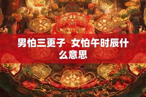 男怕三更子  女怕午时辰什么意思