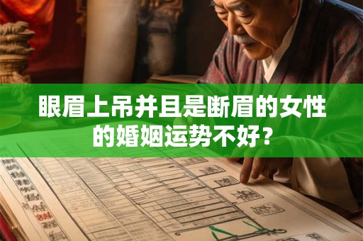 眼眉上吊并且是断眉的女性的婚姻运势不好？