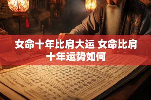 女命十年比肩大运 女命比肩十年运势如何