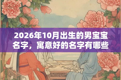 2026年10月出生的男宝宝名字,寓意好的名字有哪些? 2026年10月出生的男宝宝名字,寓意好的名字有哪些?
