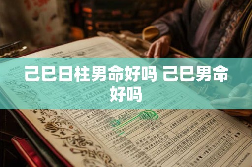 己巳日柱男命好吗 己巳男命好吗