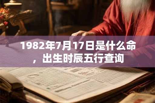 1982年7月17日是什么命，出生时辰五行查询