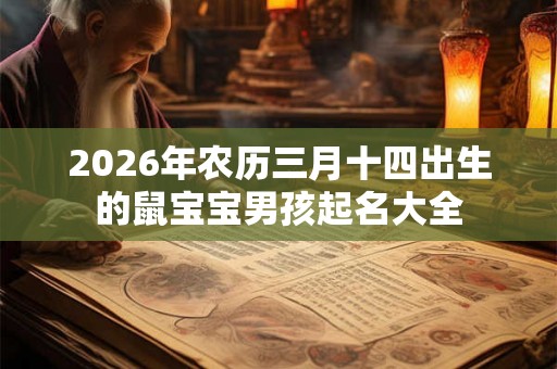 2026年农历三月十四出生的鼠宝宝男孩起名大全