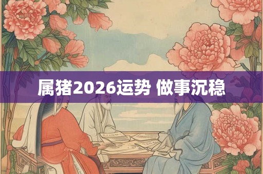 属猪2026运势 做事沉稳
