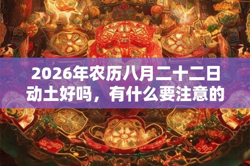 2026年农历八月二十二日动土好吗,有什么要注意的? 2026年农历八月二十二日动土好吗,有什么要注意的?
