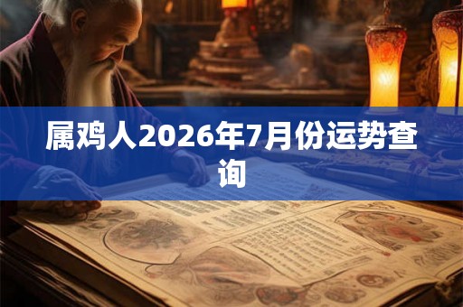 属鸡人2026年7月份运势查询