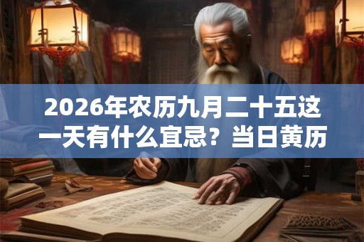 2026年农历九月二十五这一天有什么宜忌？当日黄历查询