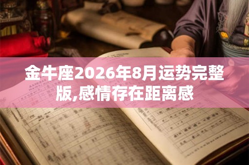 金牛座2026年8月运势完整版,感情存在距离感 金牛座2026年8月运势完整版,感情存在距离感