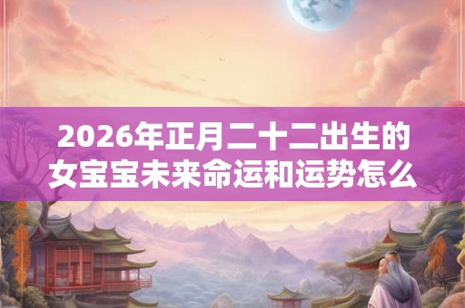 2026年正月二十二出生的女宝宝未来命运和运势怎么样