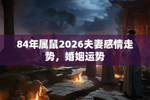 84年属鼠2026夫妻感情走势，婚姻运势