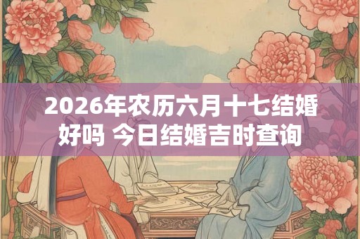 2026年农历六月十七结婚好吗 今日结婚吉时查询