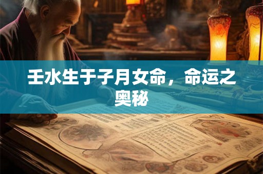 壬水生于子月女命,命运之奥秘 壬水生于子月女命,命运之奥秘