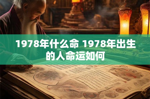 1978年什么命 1978年出生的人命运如何