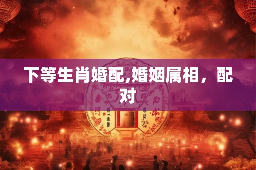 下等生肖婚配,婚姻属相，配对