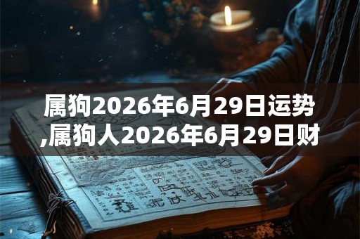 属狗2026年6月29日运势,属狗人2026年6月29日财运,生肖狗2026年6月29日运势 属狗2026年6月29日运势,属狗人2026年6月29日财运,生肖狗2026年6月29日运势