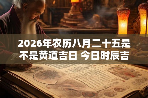 2026年农历八月二十五是不是黄道吉日 今日时辰吉凶 2026年农历八月二十五是不是黄道吉日 今日时辰吉凶