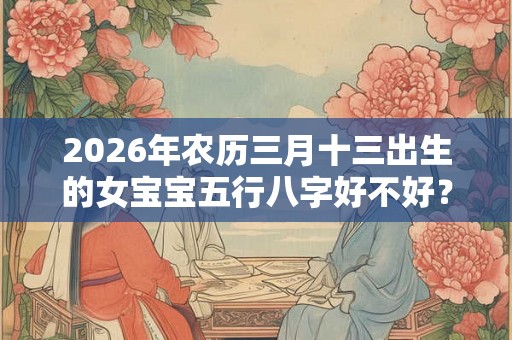 2026年农历三月十三出生的女宝宝五行八字好不好？