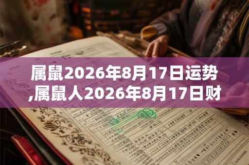 属鼠2026年8月17日运势,属鼠人2026年8月17日财运,生肖鼠2026年8月17日运势