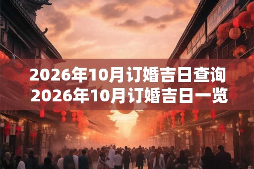 2026年10月订婚吉日查询 2026年10月订婚吉日一览表