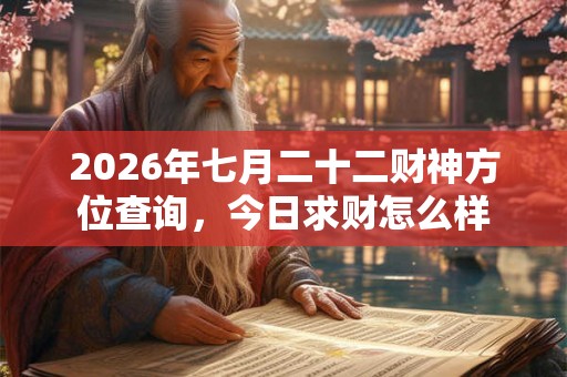 2026年七月二十二财神方位查询，今日求财怎么样