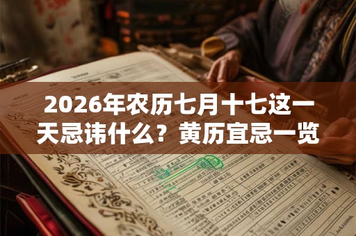 2026年农历七月十七这一天忌讳什么？黄历宜忌一览表