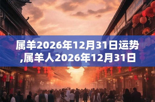 属羊2026年12月31日运势,属羊人2026年12月31日财运,生肖羊2026年12月31日运势