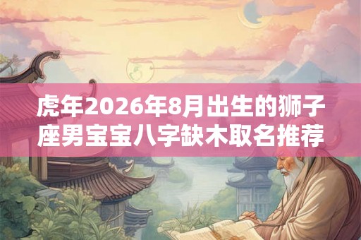 虎年2026年8月出生的狮子座男宝宝八字缺木取名推荐