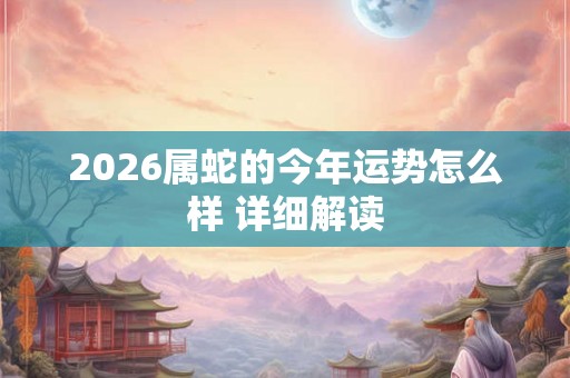 2026属蛇的今年运势怎么样 详细解读 2026属蛇的今年运势怎么样 详细解读