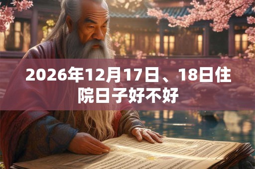 2026年12月17日、18日住院日子好不好 2026年12月17日、18日住院日子好不好