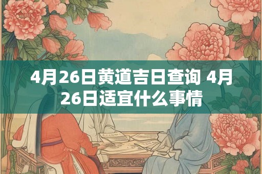 4月26日黄道吉日查询 4月26日适宜什么事情