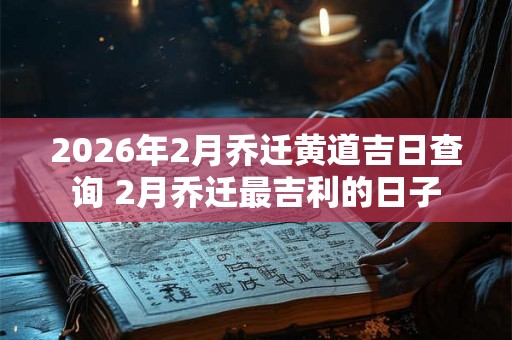2026年2月乔迁黄道吉日查询 2月乔迁最吉利的日子