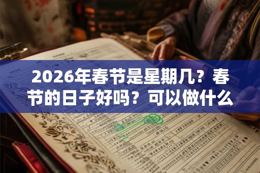 2026年春节是星期几？春节的日子好吗？可以做什么？