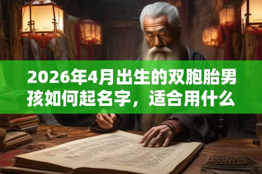 2026年4月出生的双胞胎男孩如何起名字，适合用什么字