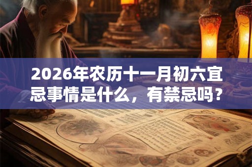 2026年农历十一月初六宜忌事情是什么，有禁忌吗？