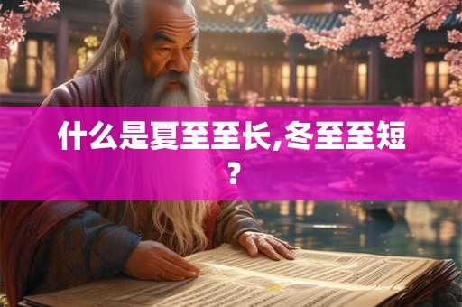 什么是夏至至长,冬至至短？