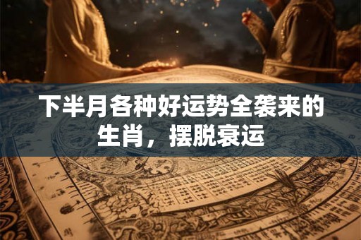 下半月各种好运势全袭来的生肖，摆脱衰运