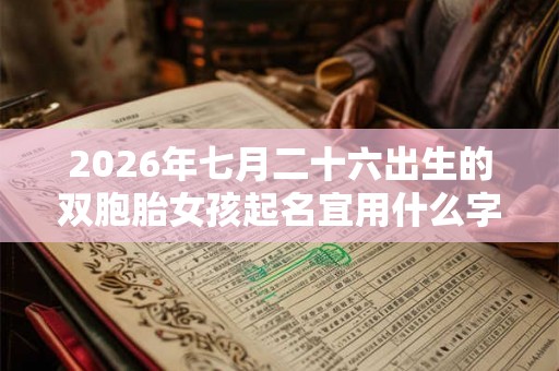 2026年七月二十六出生的双胞胎女孩起名宜用什么字，五行属什么
