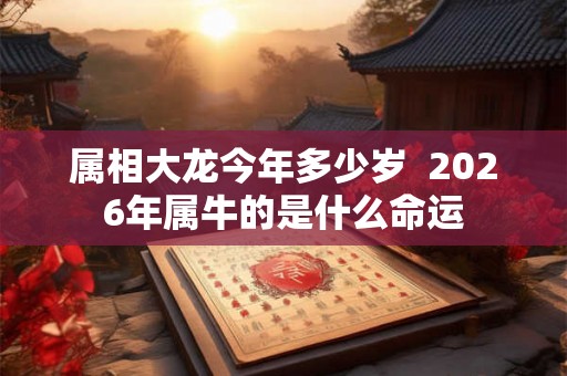 属相大龙今年多少岁  2026年属牛的是什么命运