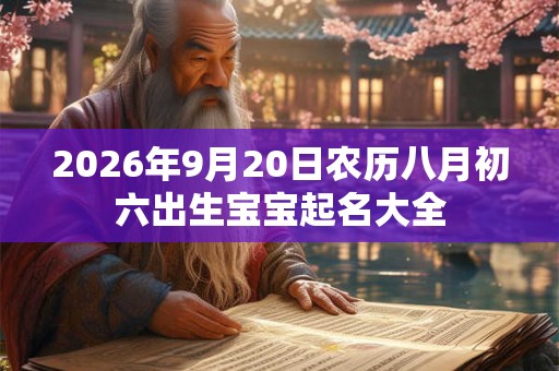 2026年9月20日农历八月初六出生宝宝起名大全