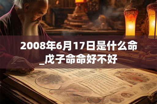 2008年6月17日是什么命_戊子命命好不好