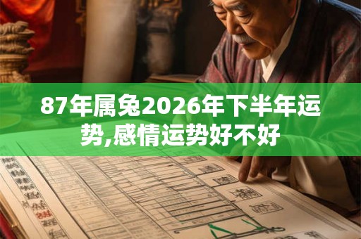 87年属兔2026年下半年运势,感情运势好不好