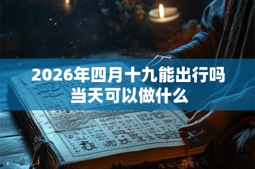 2026年四月十九能出行吗 当天可以做什么 2026年四月十九能出行吗 当天可以做什么