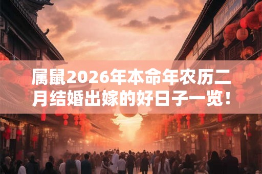 属鼠2026年本命年农历二月结婚出嫁的好日子一览！