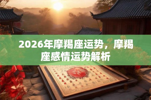2026年摩羯座运势，摩羯座感情运势解析