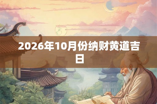 2026年10月份纳财黄道吉日