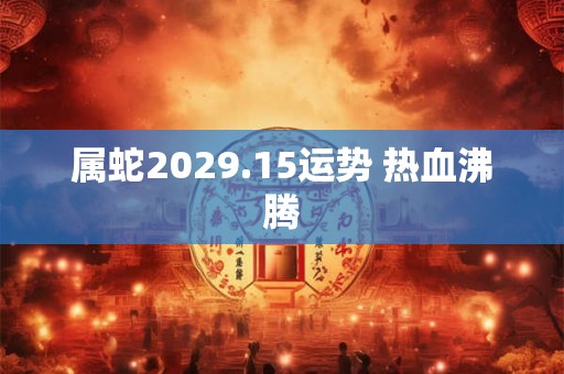 属蛇2029.15运势 热血沸腾