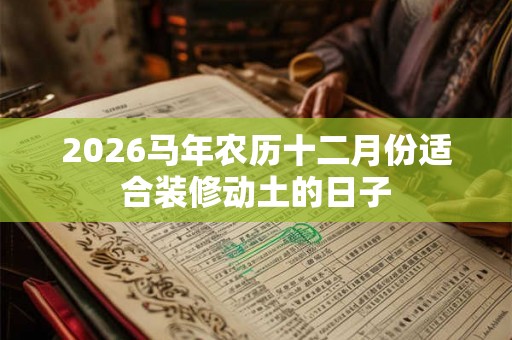 2026马年农历十二月份适合装修动土的日子